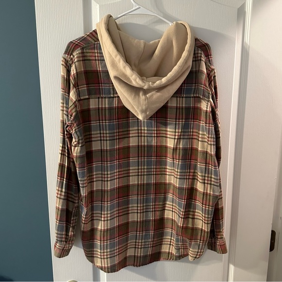 American Eagle full button flannel sweatshirt - Picture 2 of 3
